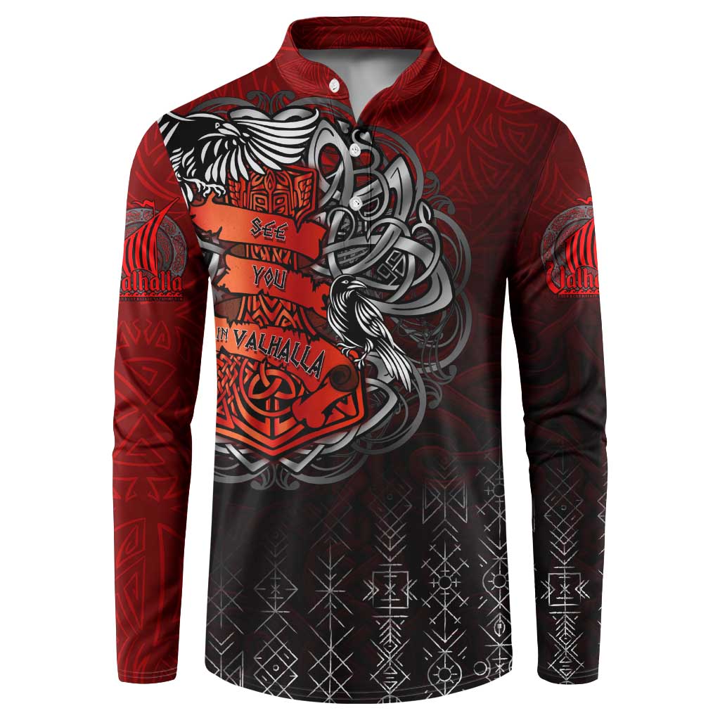 Victory Or Valhalla Button Sweatshirt Viking - Wonder Print Shop