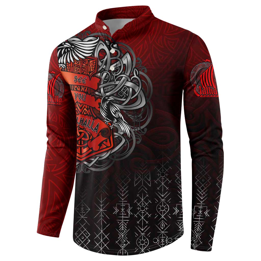 Victory Or Valhalla Button Sweatshirt Viking - Wonder Print Shop