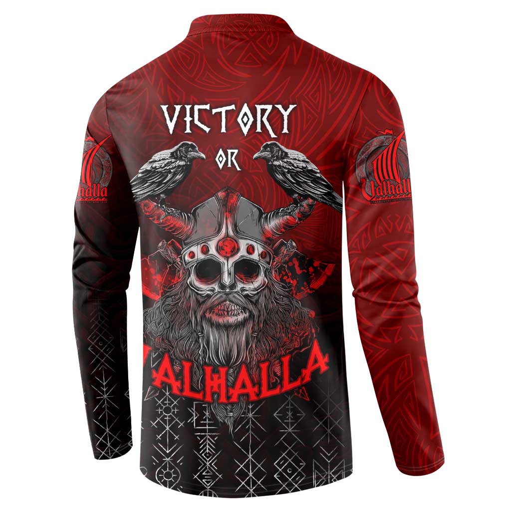 Victory Or Valhalla Button Sweatshirt Viking - Wonder Print Shop