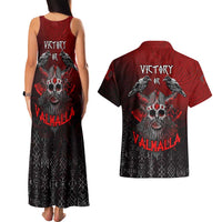 Victory Or Valhalla Couples Matching Tank Maxi Dress and Hawaiian Shirt Viking - Wonder Print Shop
