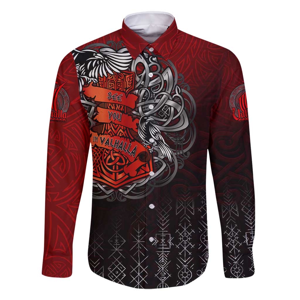 Victory Or Valhalla Family Matching Long Sleeve Bodycon Dress and Hawaiian Shirt Viking - Wonder Print Shop