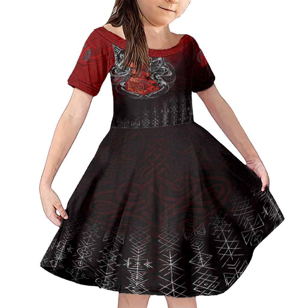 Victory Or Valhalla Family Matching Short Sleeve Bodycon Dress and Hawaiian Shirt Viking - Wonder Print Shop