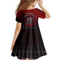 Victory Or Valhalla Family Matching Short Sleeve Bodycon Dress and Hawaiian Shirt Viking - Wonder Print Shop