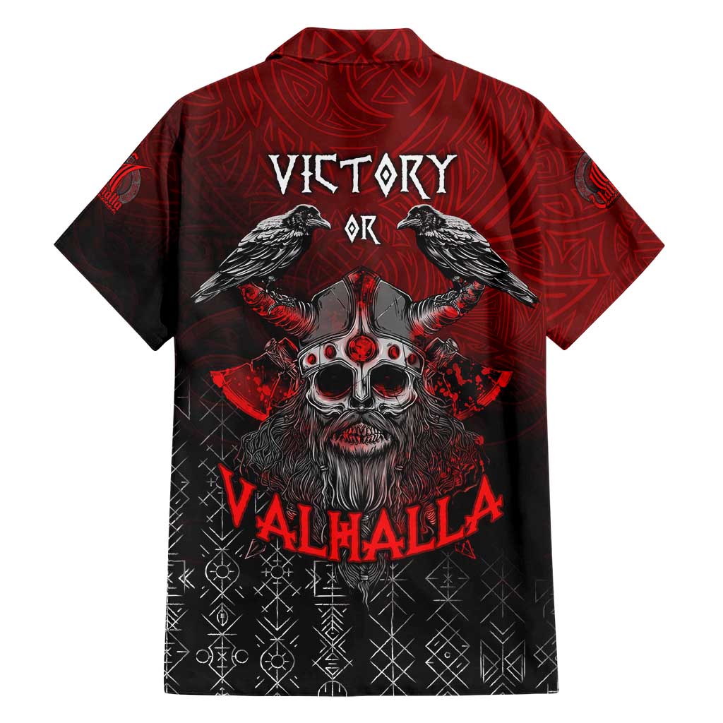 Victory Or Valhalla Family Matching Short Sleeve Bodycon Dress and Hawaiian Shirt Viking - Wonder Print Shop