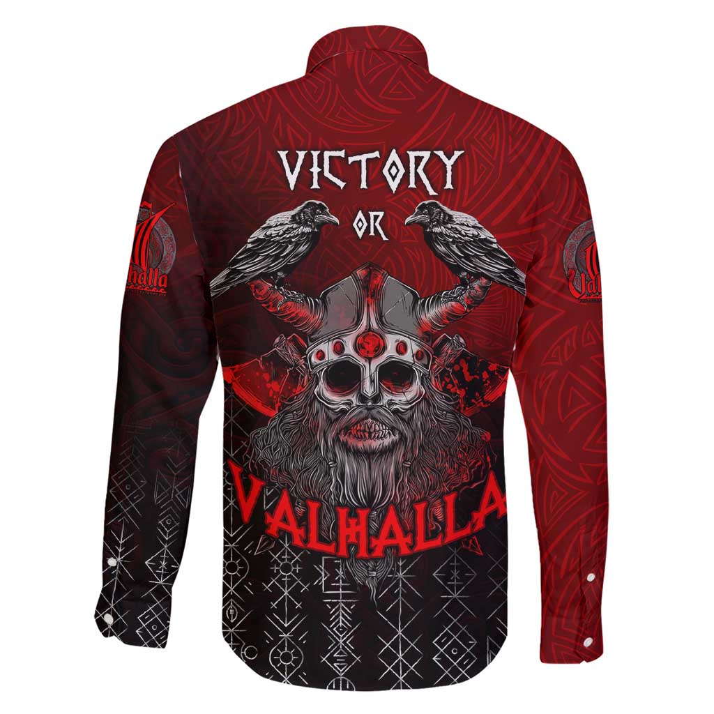 Victory Or Valhalla Family Matching Short Sleeve Bodycon Dress and Hawaiian Shirt Viking - Wonder Print Shop