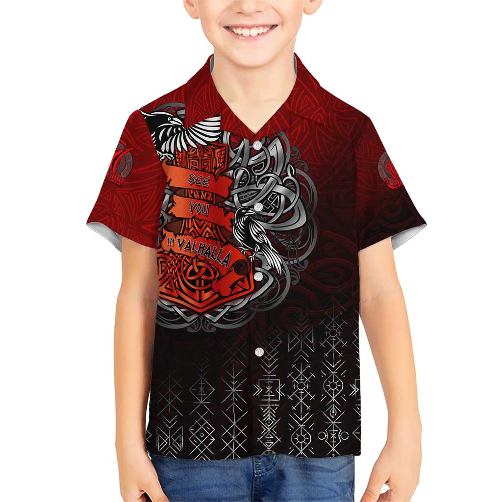 Victory Or Valhalla Family Matching Short Sleeve Bodycon Dress and Hawaiian Shirt Viking - Wonder Print Shop