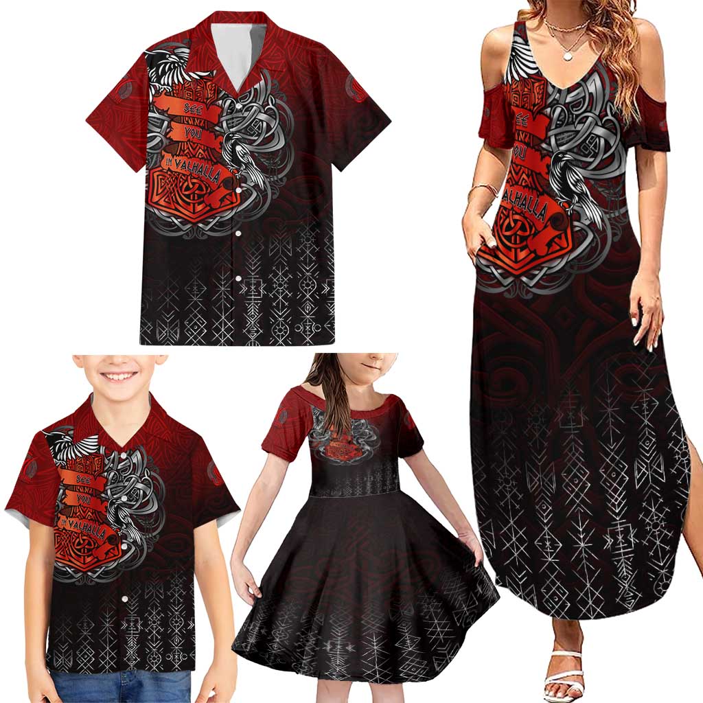Victory Or Valhalla Family Matching Summer Maxi Dress and Hawaiian Shirt Viking - Wonder Print Shop