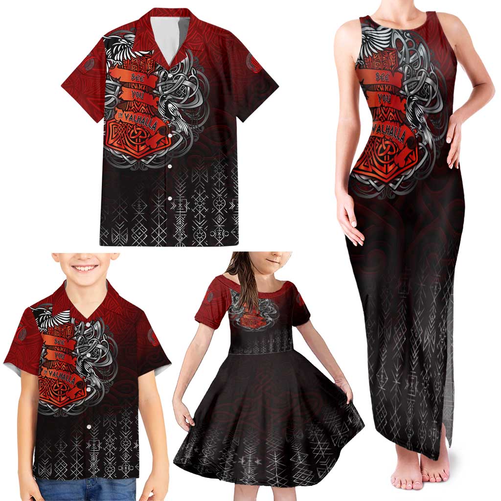 Victory Or Valhalla Family Matching Tank Maxi Dress and Hawaiian Shirt Viking - Wonder Print Shop