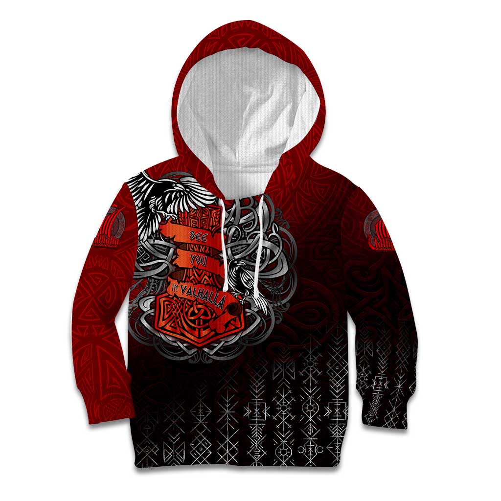 Victory Or Valhalla Kid Hoodie Viking - Wonder Print Shop