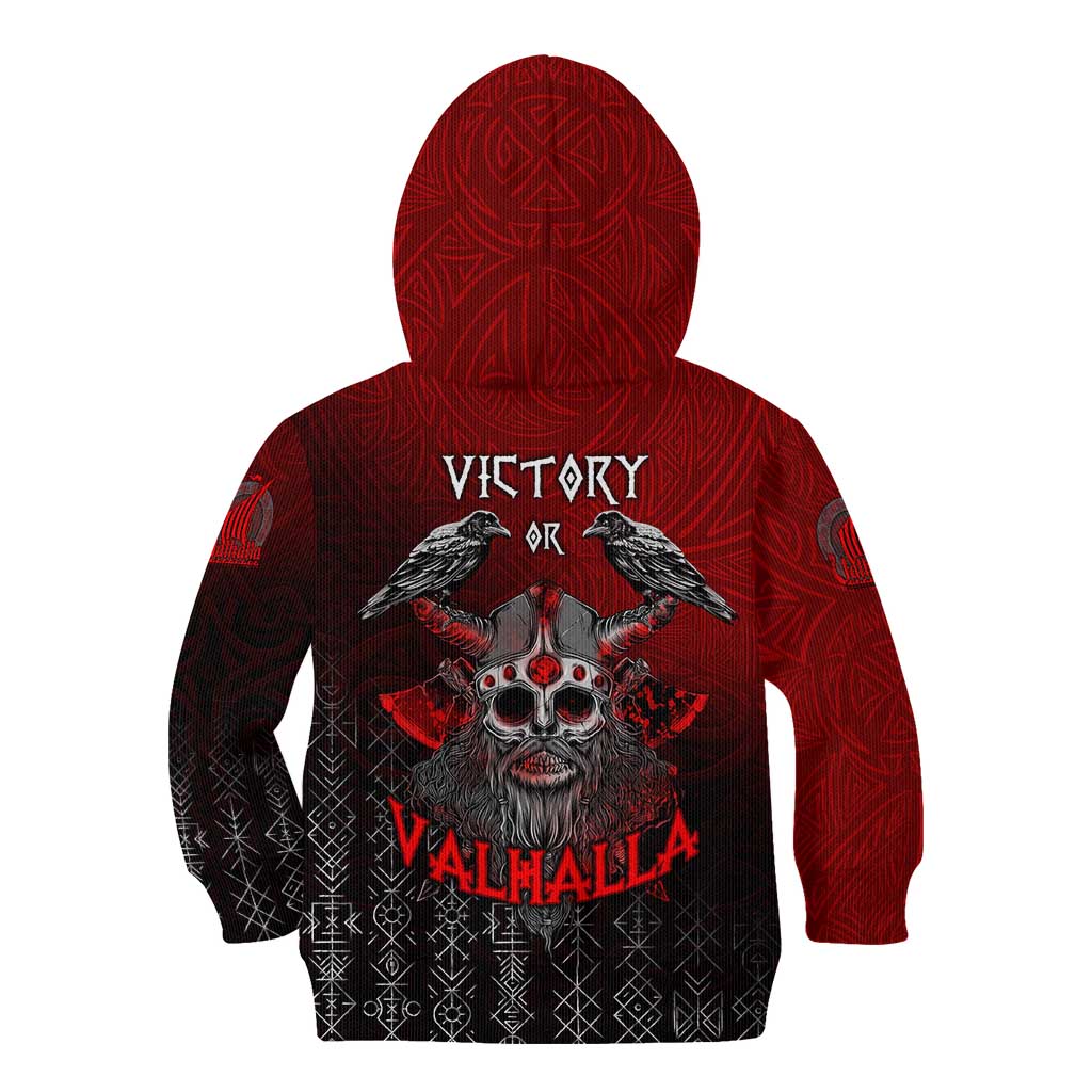 Victory Or Valhalla Kid Hoodie Viking - Wonder Print Shop