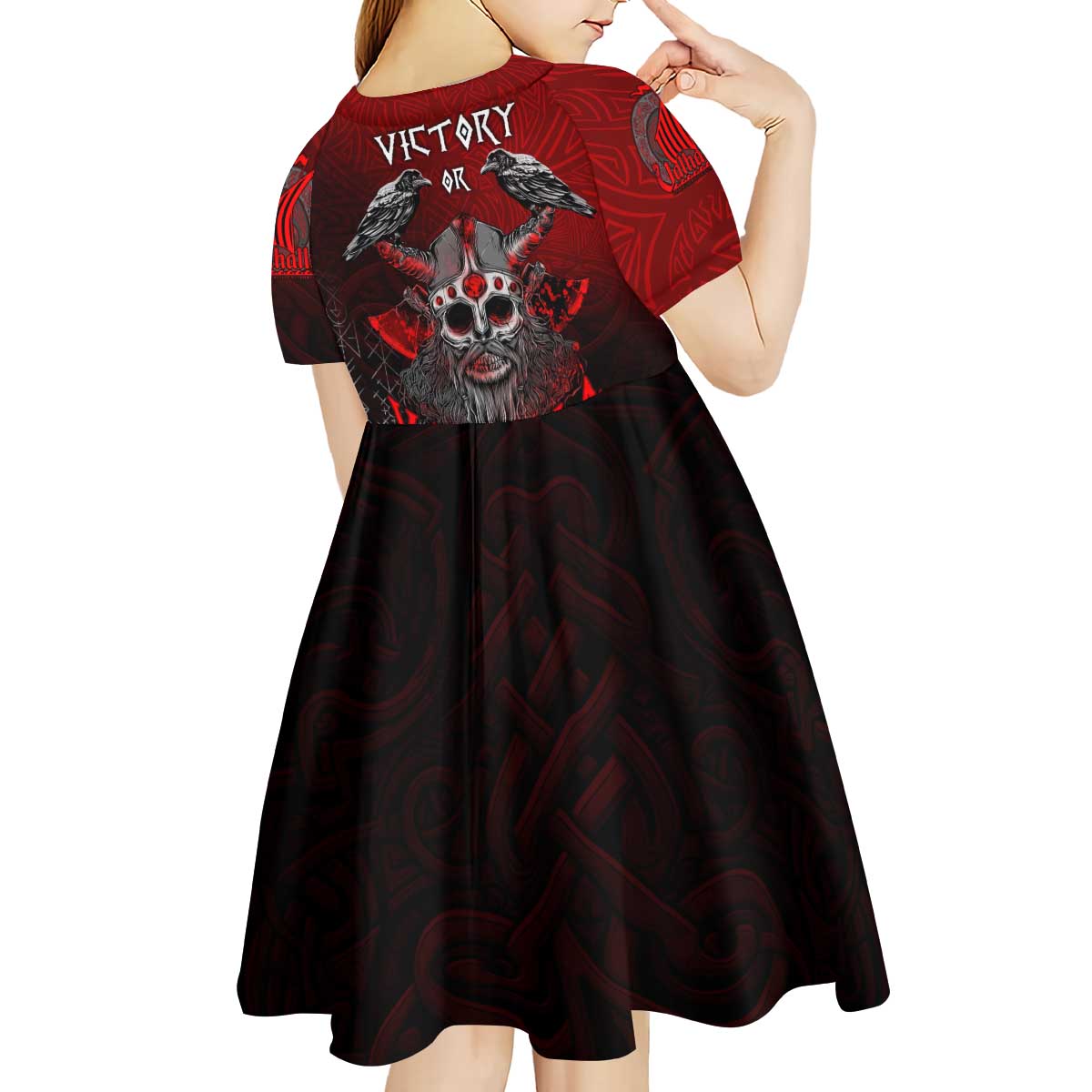 Victory Or Valhalla Kid Short Sleeve Dress Viking - Wonder Print Shop
