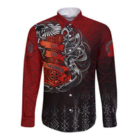 Victory Or Valhalla Long Sleeve Button Shirt Viking - Wonder Print Shop