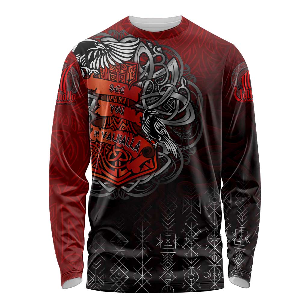 Victory Or Valhalla Long Sleeve Shirt Viking - Wonder Print Shop