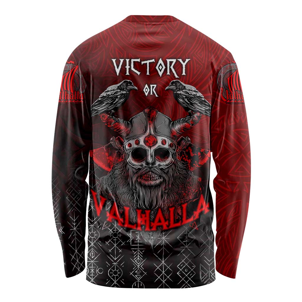 Victory Or Valhalla Long Sleeve Shirt Viking - Wonder Print Shop