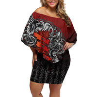Victory Or Valhalla Off Shoulder Short Dress Viking - Wonder Print Shop