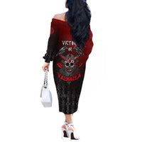 Victory Or Valhalla Off The Shoulder Long Sleeve Dress Viking - Wonder Print Shop