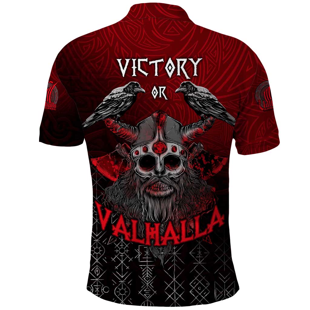 Victory Or Valhalla Polo Shirt Viking - Wonder Print Shop