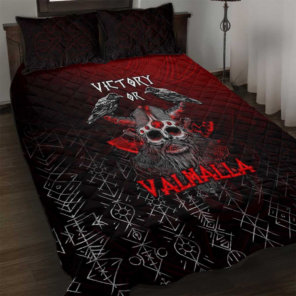 Victory Or Valhalla Quilt Bed Set Viking - Wonder Print Shop