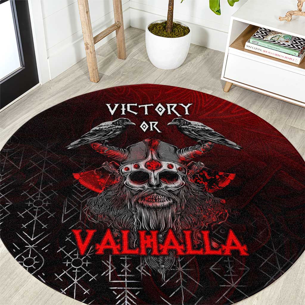 Victory Or Valhalla Round Carpet Viking