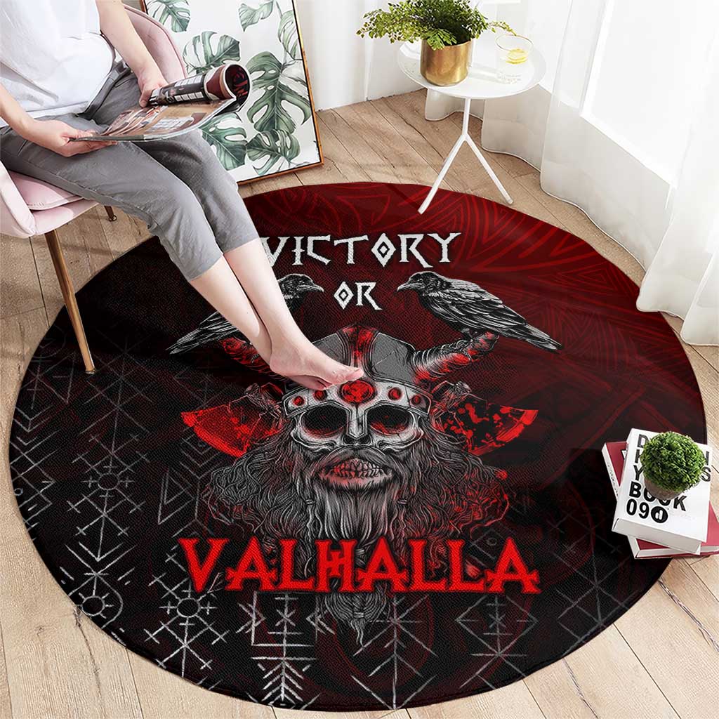 Victory Or Valhalla Round Carpet Viking