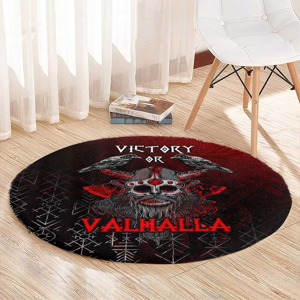 Victory Or Valhalla Round Carpet Viking