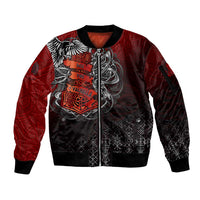 Victory Or Valhalla Sleeve Zip Bomber Jacket Viking - Wonder Print Shop