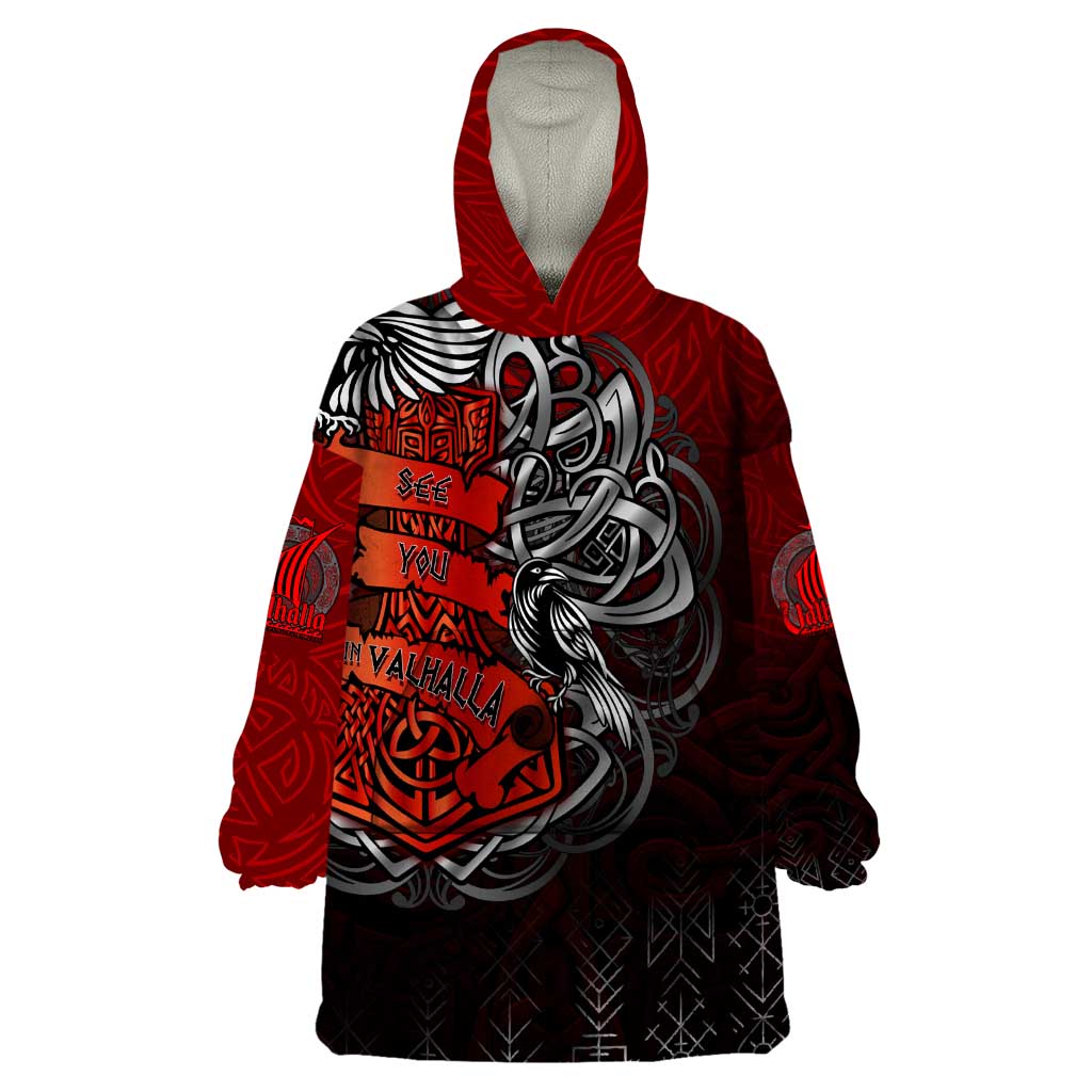 Victory Or Valhalla Wearable Blanket Hoodie Viking - Wonder Print Shop