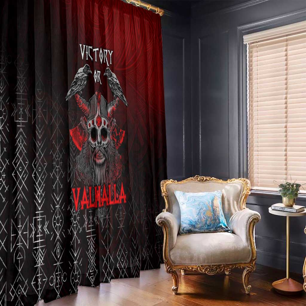 Victory Or Valhalla Window Curtain Viking - Wonder Print Shop