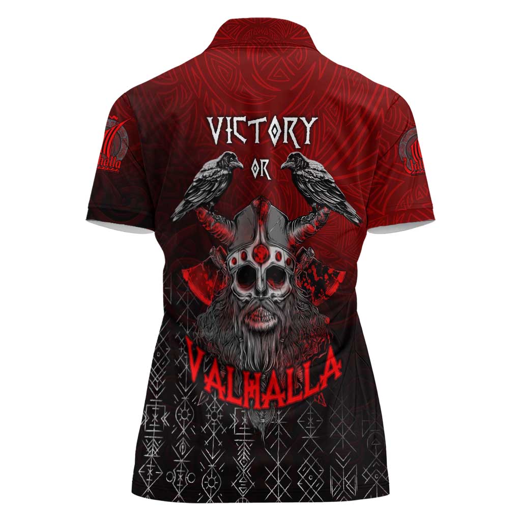 Victory Or Valhalla Women Polo Shirt Viking - Wonder Print Shop