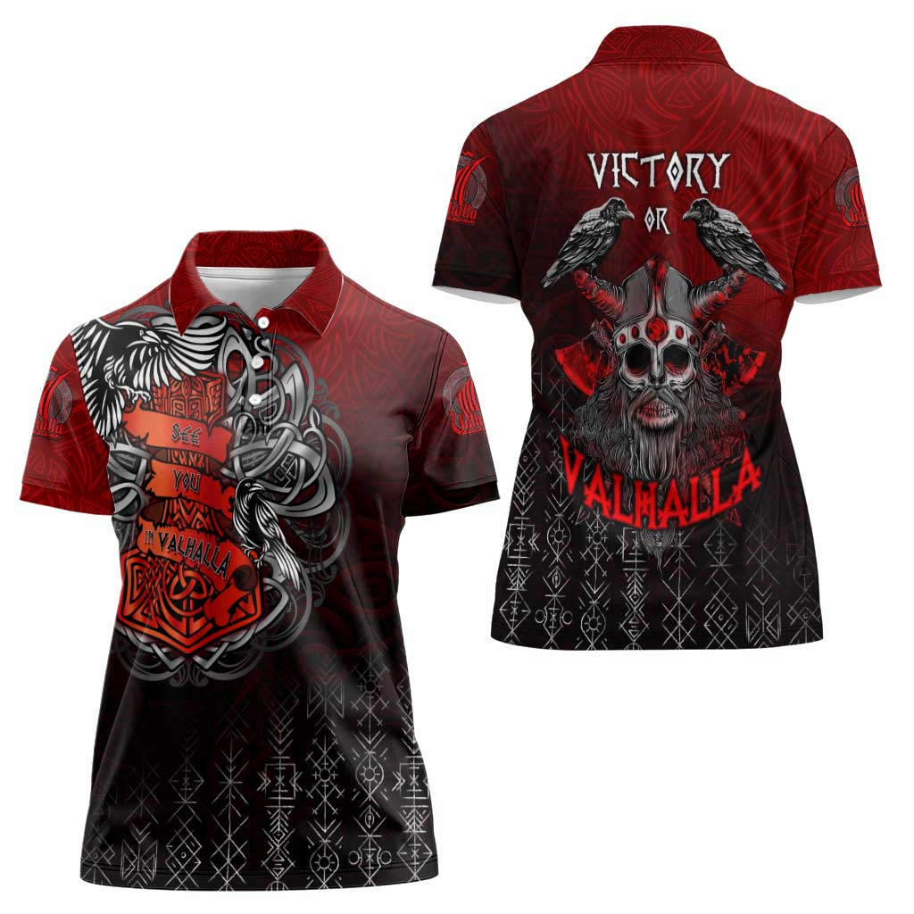 Victory Or Valhalla Women Polo Shirt Viking - Wonder Print Shop