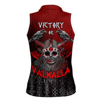 Victory Or Valhalla Women Sleeveless Polo Shirt Viking - Wonder Print Shop