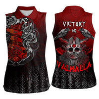 Victory Or Valhalla Women Sleeveless Polo Shirt Viking - Wonder Print Shop