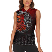 Victory Or Valhalla Women Sleeveless Polo Shirt Viking - Wonder Print Shop