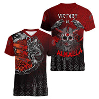 Victory Or Valhalla Women V-Neck T-Shirt Viking - Wonder Print Shop