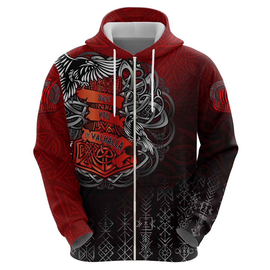 Victory Or Valhalla Zip Hoodie Viking - Wonder Print Shop