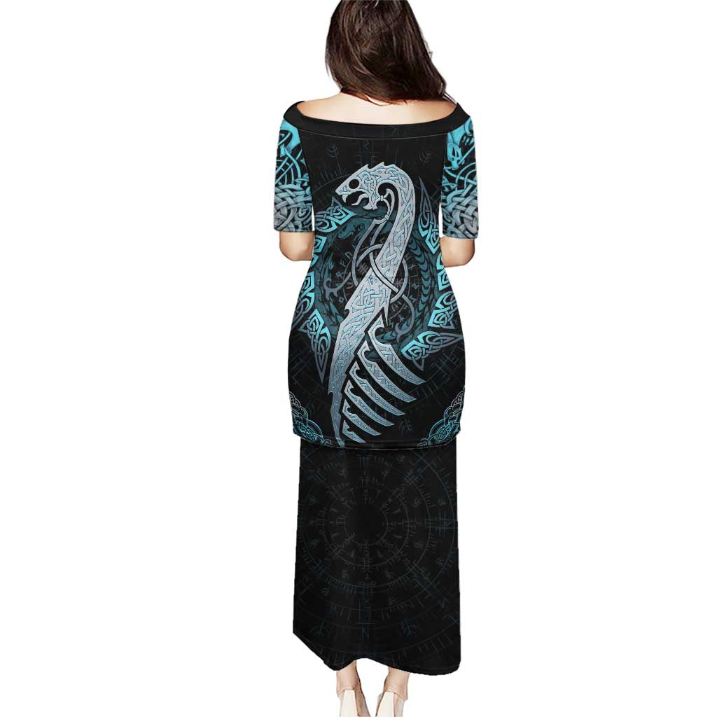 Dragon Viking With Runes Puletasi Blue Black - Wonder Print Shop