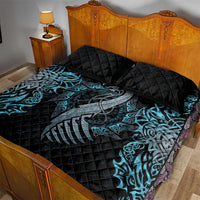 Dragon Viking With Runes Quilt Bed Set Blue Black - Wonder Print Shop