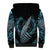 Dragon Viking With Runes Sherpa Hoodie Blue Black - Wonder Print Shop