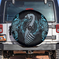 Dragon Viking With Runes Spare Tire Cover Blue Black - Wonder Print Shop