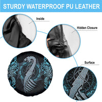 Dragon Viking With Runes Spare Tire Cover Blue Black - Wonder Print Shop