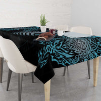 Dragon Viking With Runes Tablecloth Blue Black - Wonder Print Shop