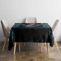 Dragon Viking With Runes Tablecloth Blue Black - Wonder Print Shop
