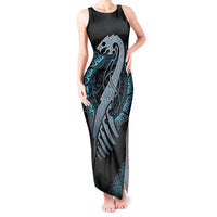 Dragon Viking With Runes Tank Maxi Dress Blue Black - Wonder Print Shop