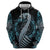 Dragon Viking With Runes Zip Hoodie Blue Black - Wonder Print Shop