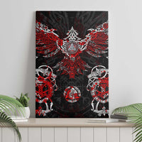 Raven And Norse Runes Canvas Wall Art Viking - Wonder Print Shop