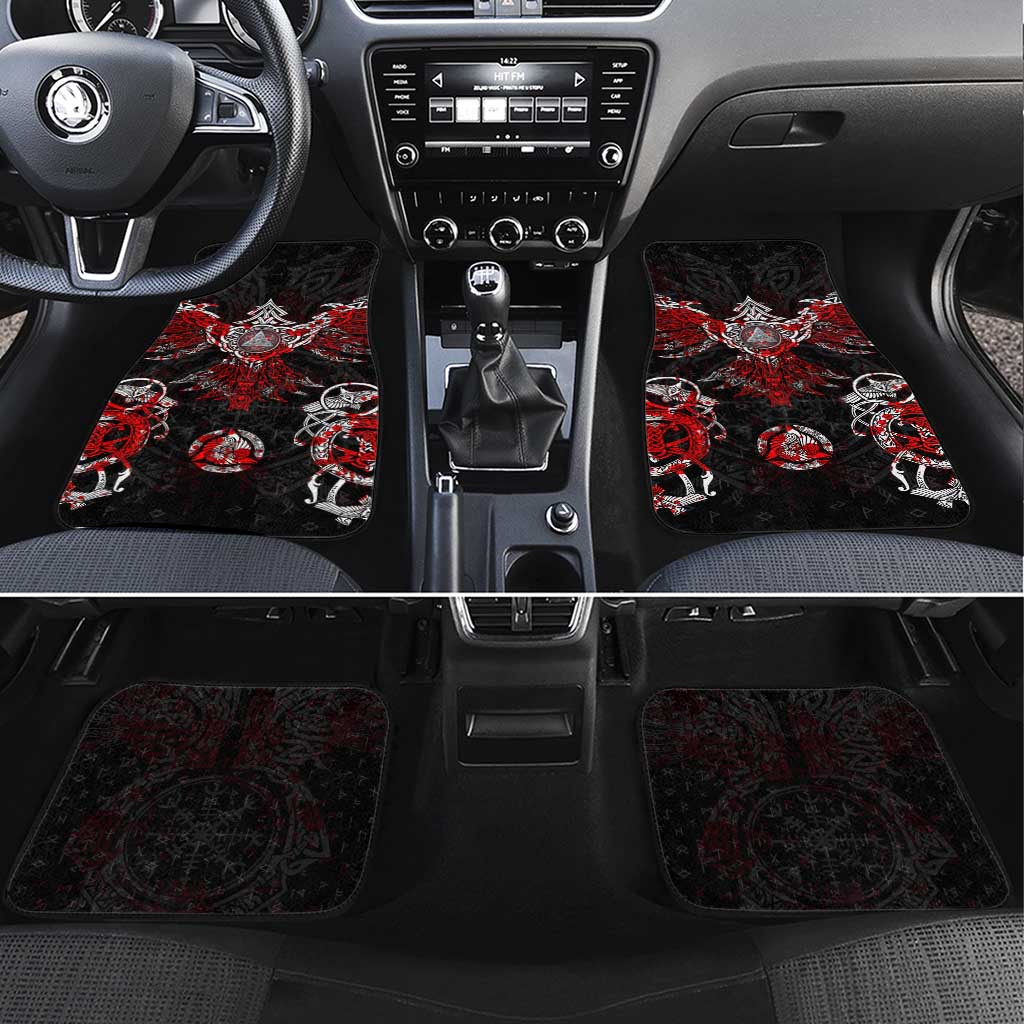 Raven And Norse Runes Car Mats Viking - Wonder Print Shop
