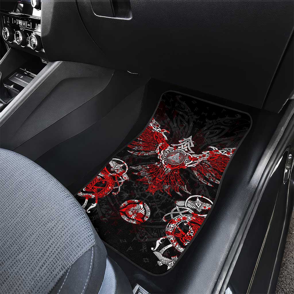 Raven And Norse Runes Car Mats Viking - Wonder Print Shop