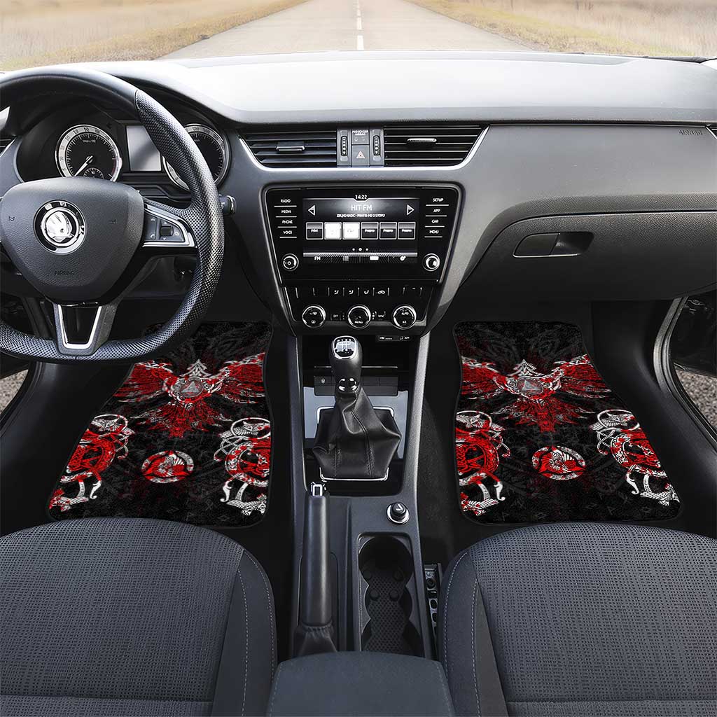 Raven And Norse Runes Car Mats Viking - Wonder Print Shop