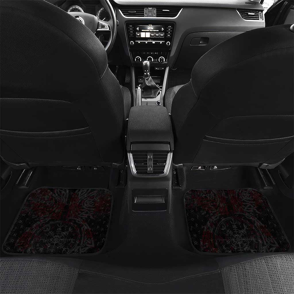 Raven And Norse Runes Car Mats Viking - Wonder Print Shop