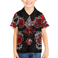 Raven And Norse Runes Family Matching Off Shoulder Maxi Dress and Hawaiian Shirt Viking - Wonder Print Shop